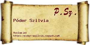 Póder Szilvia névjegykártya