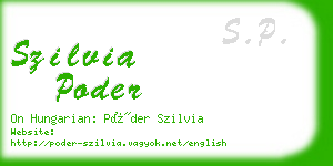 szilvia poder business card